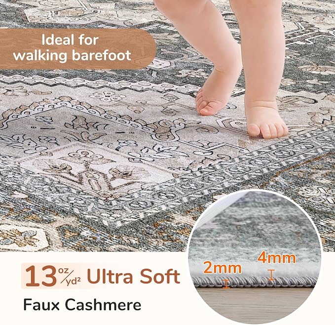 OPPODREAM Thin Throw Rugs 2x3, Small Washable Entryway Rugs 2 x 3 - Image 2