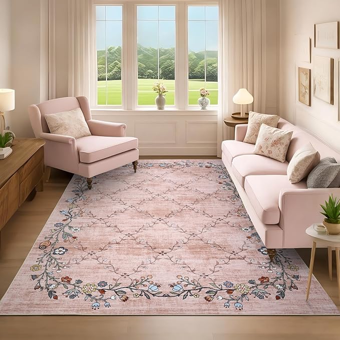 GarveeHome 10x13 Washable Floral Area Rugs by GarveeHome