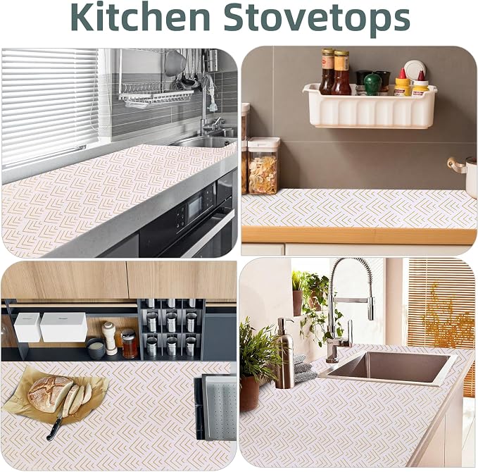 Shelf Liner for Kitchen Cabinets Non Adhesive Drawer Liner Gold Arrow Non-Slip - Image 6