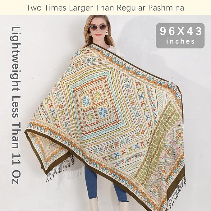 DANA XU 100% Merino Wool Pashmina Shawl - Image 6