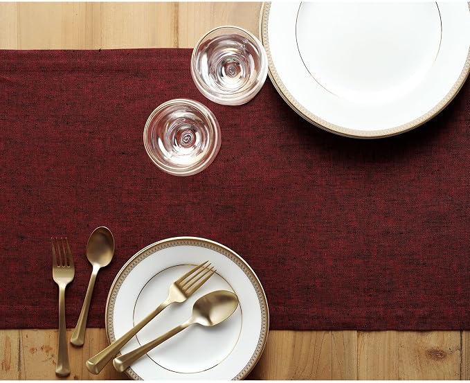 Solino Home Linen Red Garnet Table Runner 108 Inches Long - Image 3