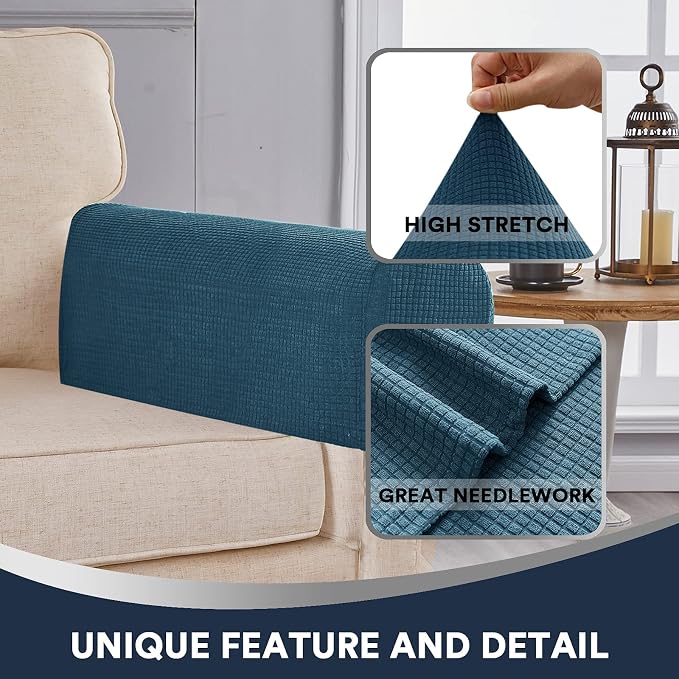 Stretch Sofa Arm Covers Spandex Jacquard Anti-Slip Couch Arm Covers - Image 6