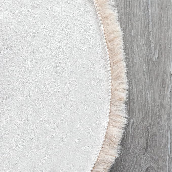Light Brown Beige Fluffy Faux Fur Rugs - Image 9