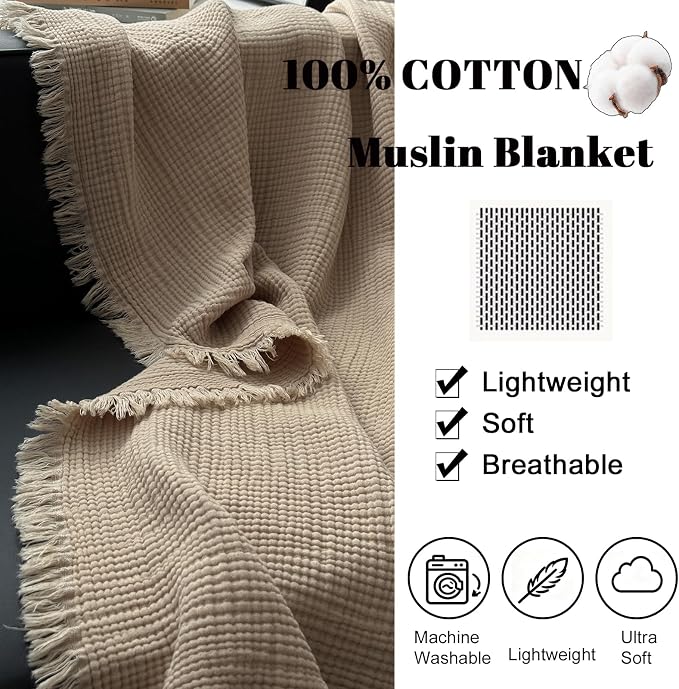 MorroMorn 100% Cotton Muslin Blanket - Image 3
