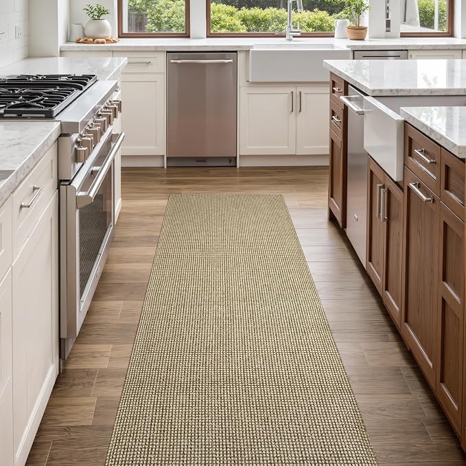 Uphome Kitchen Runner Rug, Low Pile Woven Cotton Modern Carpet Runners - Image 7