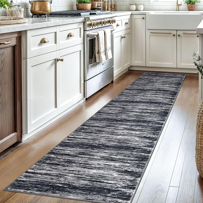2x8 Modern Abstract Runner Rug for Hallways, Non-Shedding Washable Rug for - Image 2