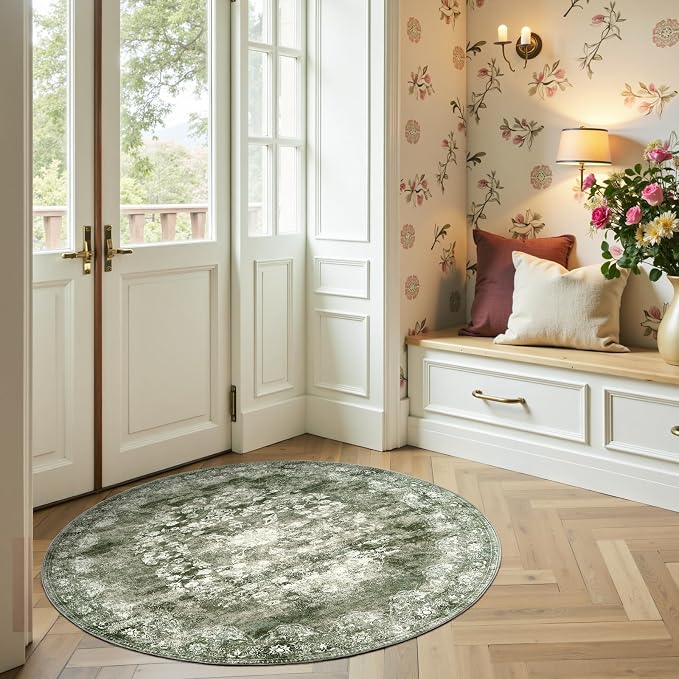 jinchan Round Rug 4ft Area Rug - Image 3