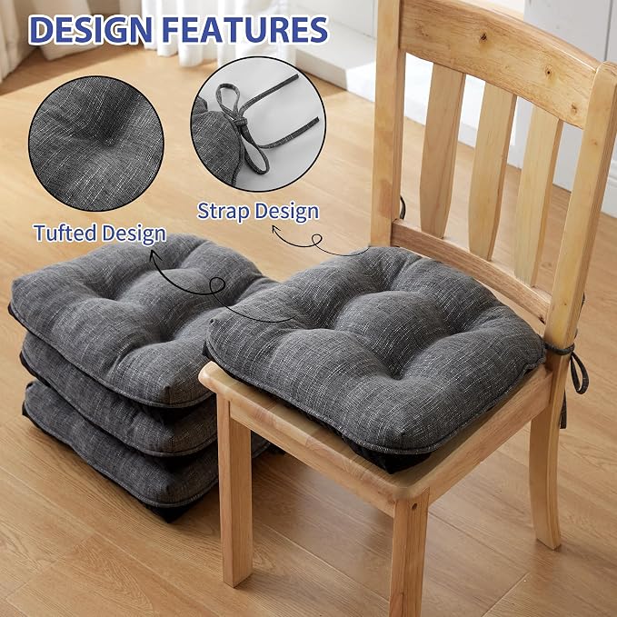 Chair Cushions for Dining Chairs Set of 4, Kitchen Chair Cushions, Chair Pads - Image 2