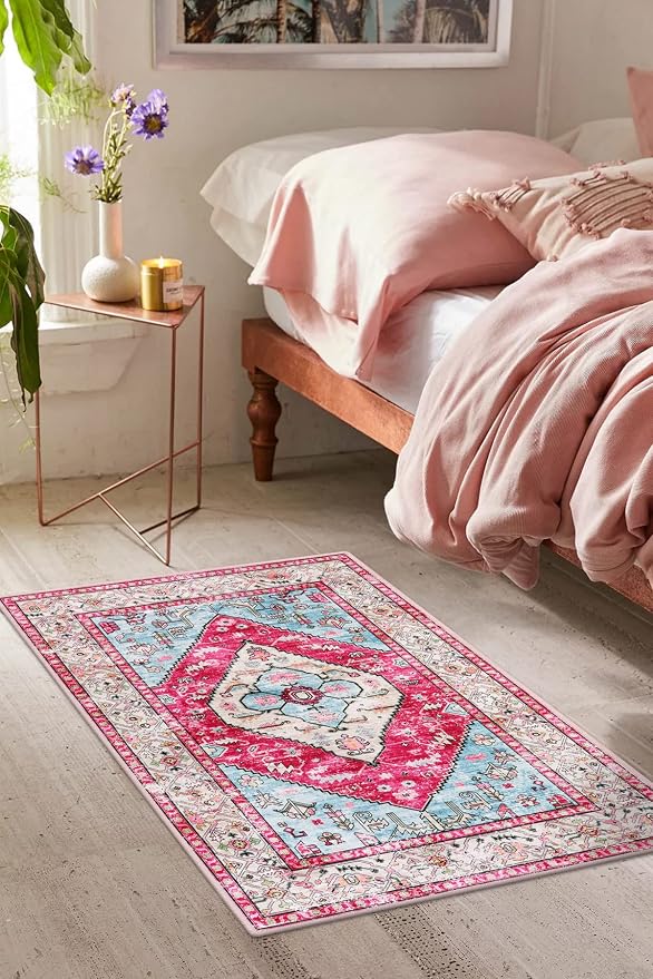 Lahome Boho Round Rug - 5Ft Washable Area Rug - Image 2