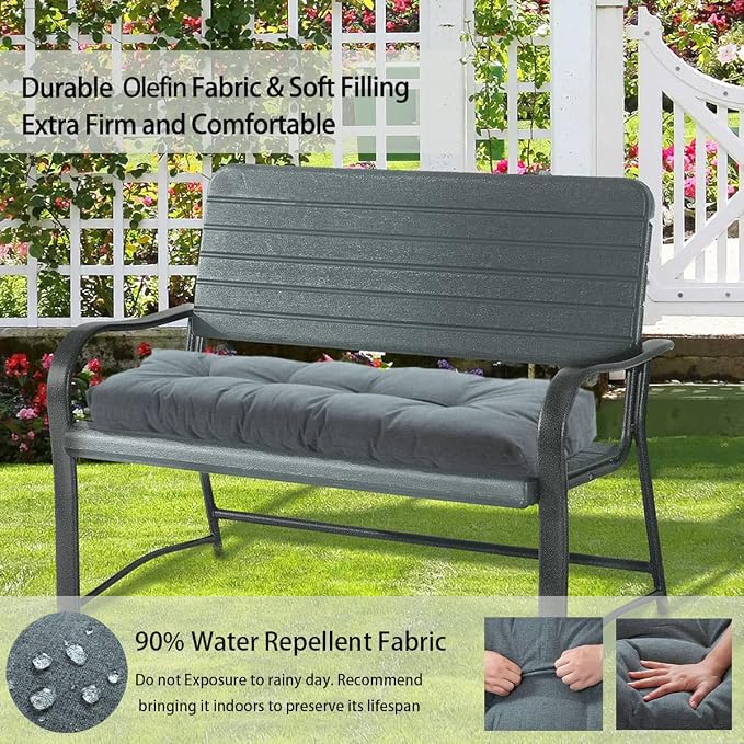 FUNHOME Outdoor Bench Cushion 45 x18 inch - Image 3