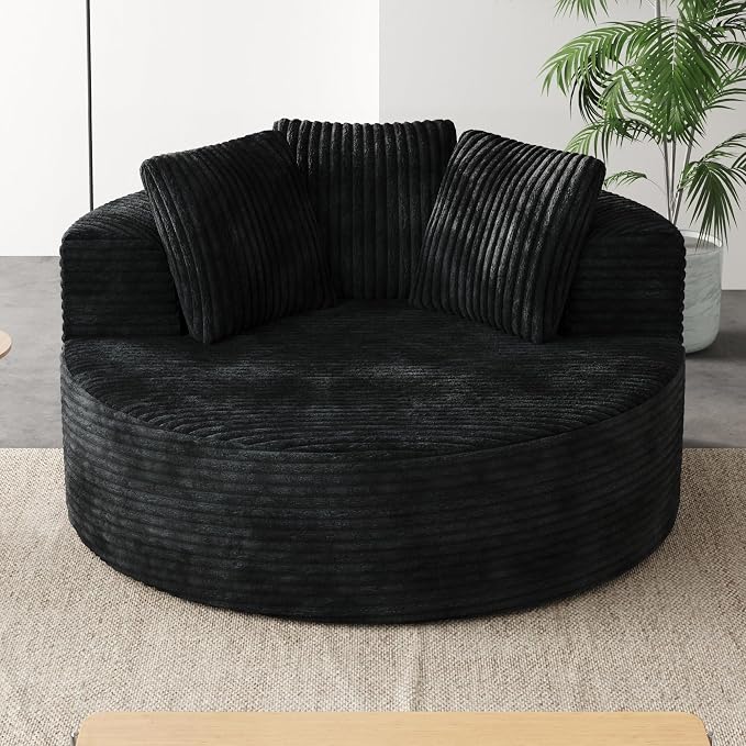 JACH Oversized Round Lazy Sofa Chair - Image 3