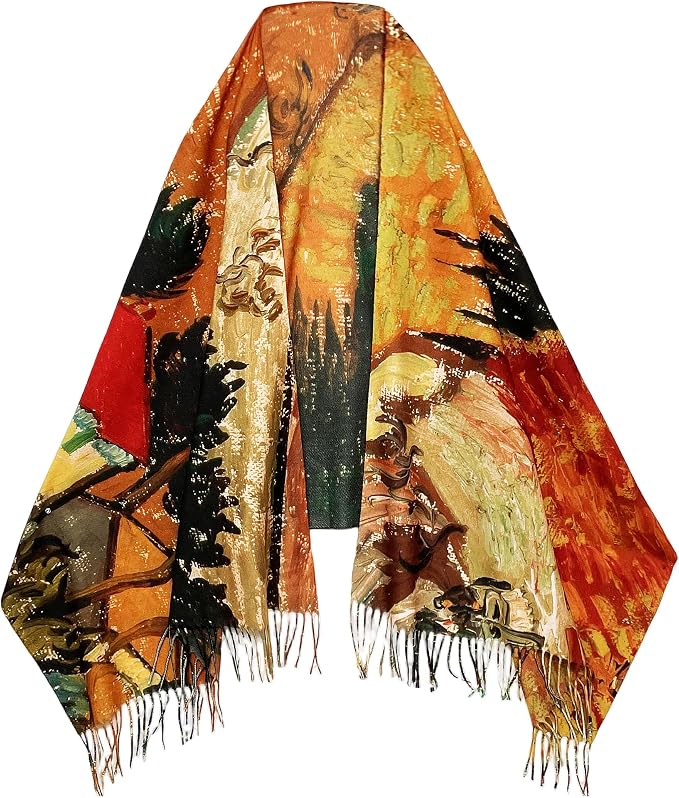 VENVSBEE Reversible Scarf Soft Large Shawl Wrap Blanket Double Sided Art Print - Image 2