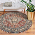 Lahome Oriental Washable Round Rugs, Non-Slip Round Rug 4ft Ultra-Thin by Lahome