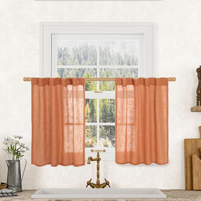 LAMIT 36 Inch Length Linen Curtains by LAMIT