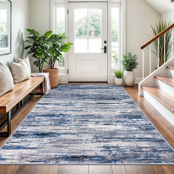 4x6 Modern Abstract Rug for Farmhouse, Low-Pile Indoor Door Area Rugs for by SiiloomRug