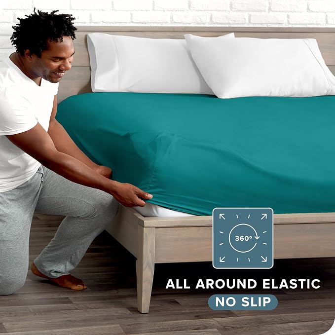 Bare Home Fitted Bottom Sheet Queen Size - Image 3