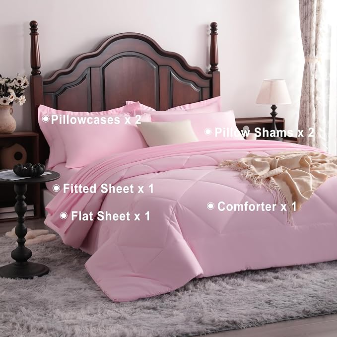NTBAY King Comforter Set with Sheets, 7 Pieces Soft and Breathable King Bedding - Image 4