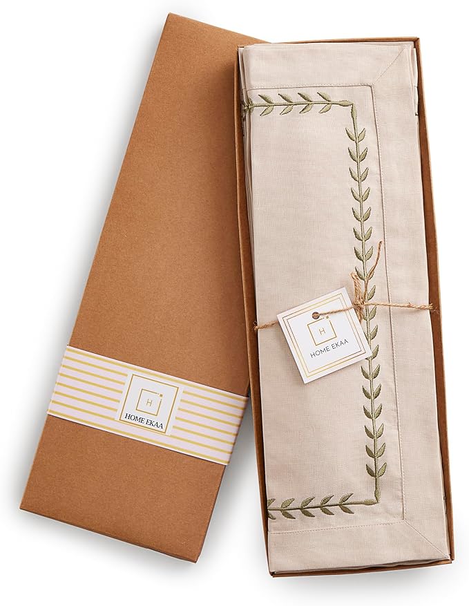 Home Ekaa Cotton Linen Placemats Set of 4 – Summer Beige Placemats 14 x 19 Inch - Image 5