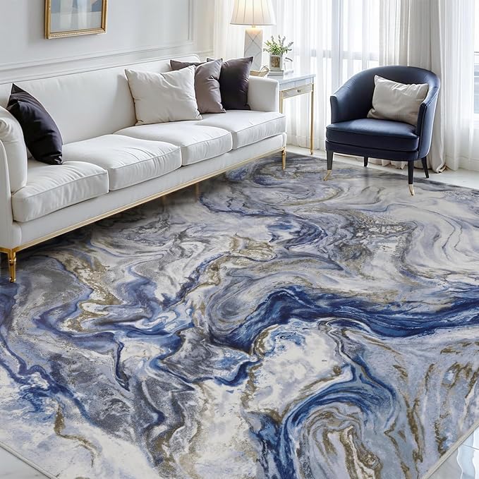 6x9 Area Rugs for Living Room, Modern Abstract Rug for Bedroom, Contemporary by PADOOR