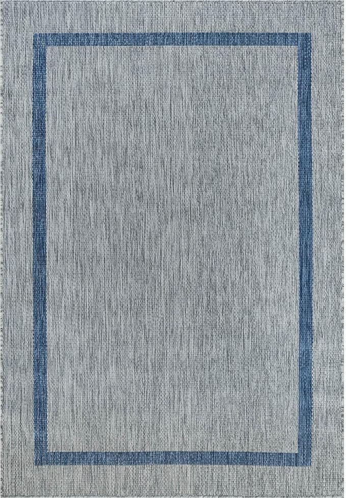 Bordered Outdoor Rug 5x7 Washable Outside Carpet - Image 2