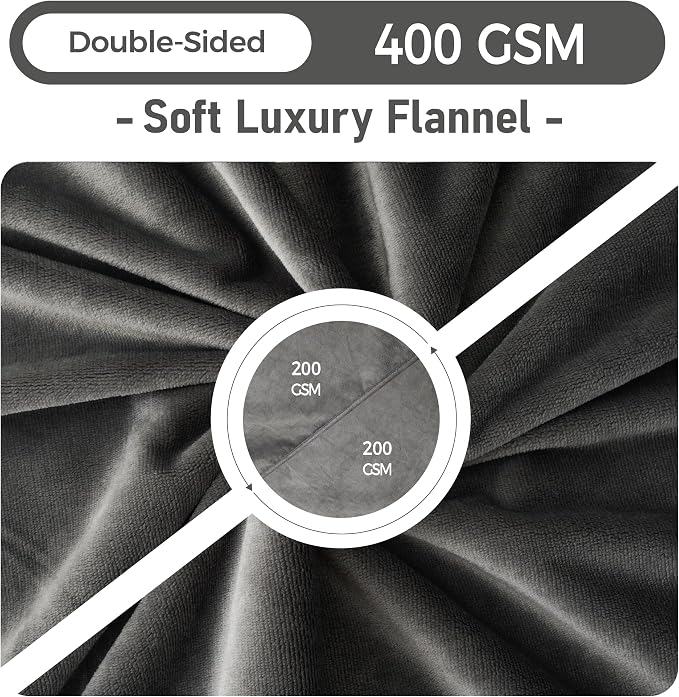 Waterproof Dog Blankets Dark Grey, Soft Fluffy Sofa Car Bed Protector, - Image 4