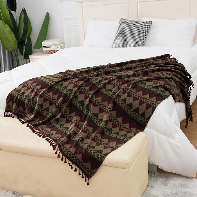 Gealaek Boho Throw Blanket Lightweight Soft Cozy Decorative Blankets - Image 4