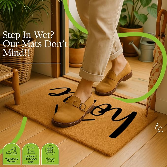 Coir Door Mats 17" X 30", Non-Slip Sturdy, PVC Backed Heavy Duty, A Home Made - Image 8