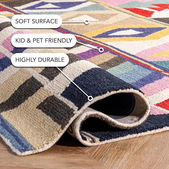 Nuloom Ofelia Handmade, Soft and Cozy, High Traffic, Stain Resistant, Easy Clean - Image 4
