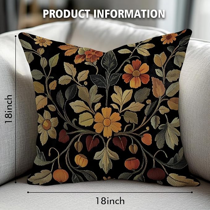 William Morris Abstract Vintage Print Floral Velvet Design Throw Pillow Covers - Image 3