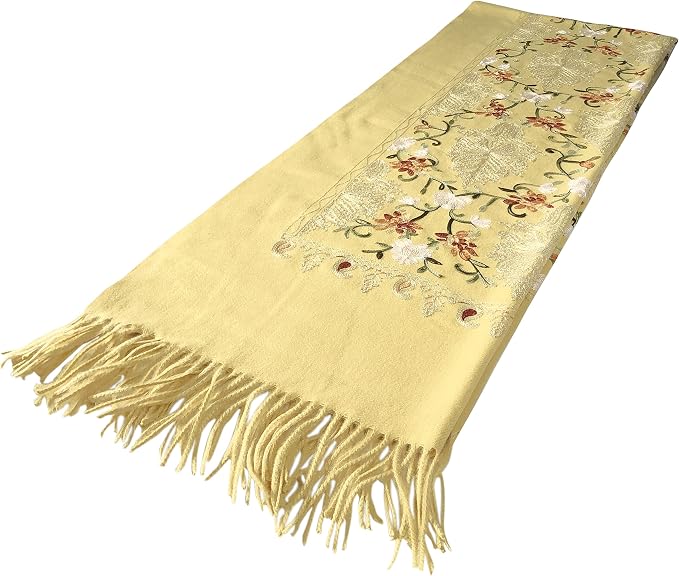 Urban CoCo Women's Embroidered Tassel Long Shawl Oversize Scarf Wraps - Image 4