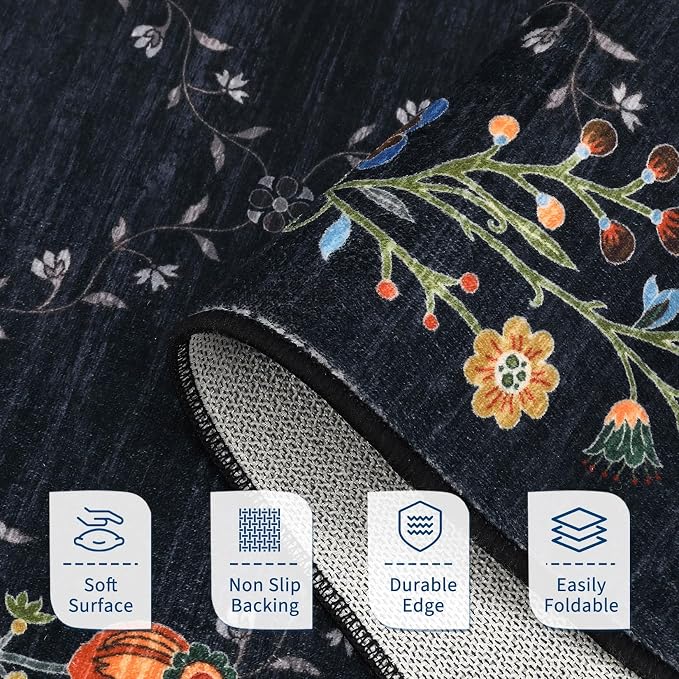 Garveehome 5x7 Washable Floral Area Rugs - Image 5