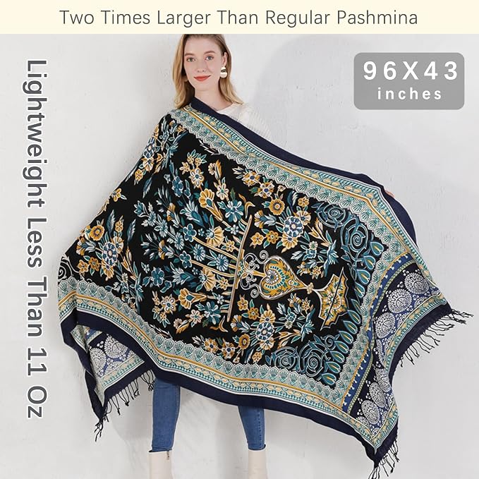 DANA XU 100% Merino Wool Pashmina Shawl - Image 6