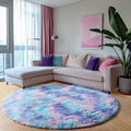 ONASAR Rainbow Round Area Rugs 6ft, Fluffy Soft Bedroom Circle Rug by ONASAR