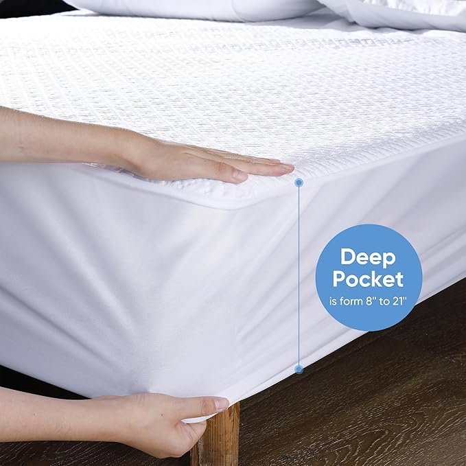 Cooling Waterproof Mattress Protector Twin Size, Mattress Cover 3D Air Fabric - Image 5