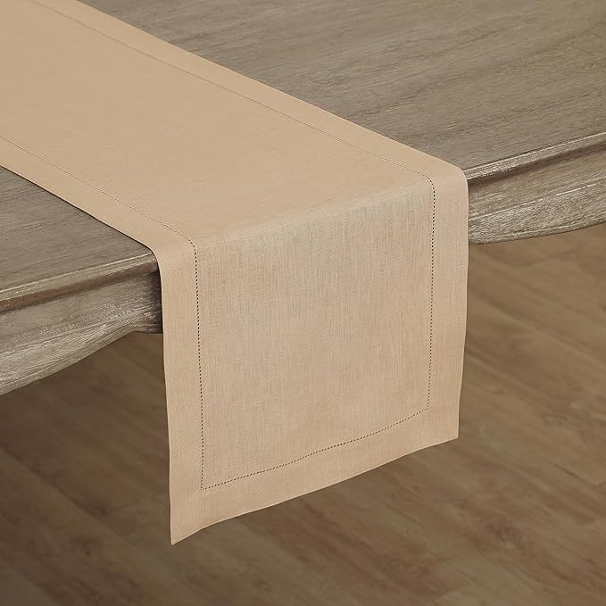 Solino Home Linen Beige Table Runner 120 Inches Long by SolinoHome