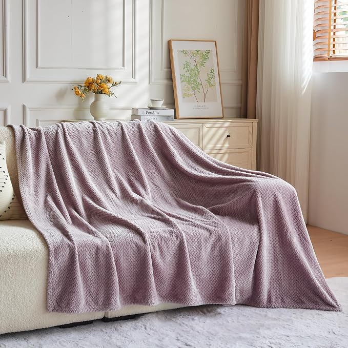 NEWCOSPLAY Super Soft Twin Blanket Light Purple Premium Silky Flannel Fleece - Image 8