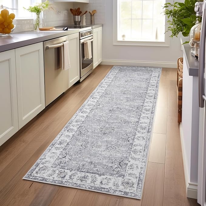 jinchan Fiora Hallway Runner Rug 3x8 Washable Runner by JINCHAN