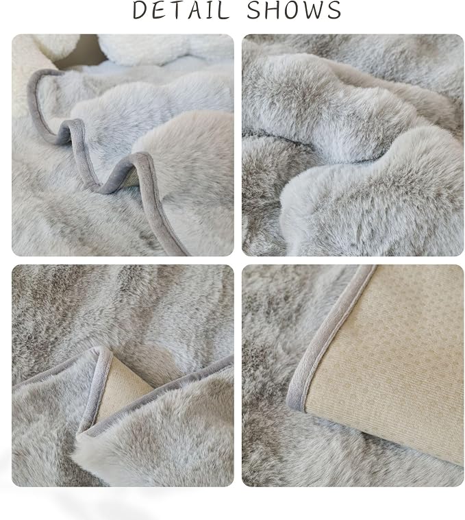 Faux Fur Couch Cover Fuzzy Soft Plush Thick Bubble Sofa Cover Luxury Sectional - Image 6