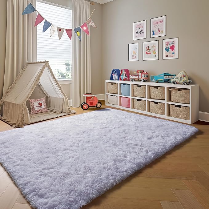 ONASAR White 6x9 Area Rugs for Living Room Bedroom, Washable Large Fluffy - Image 7
