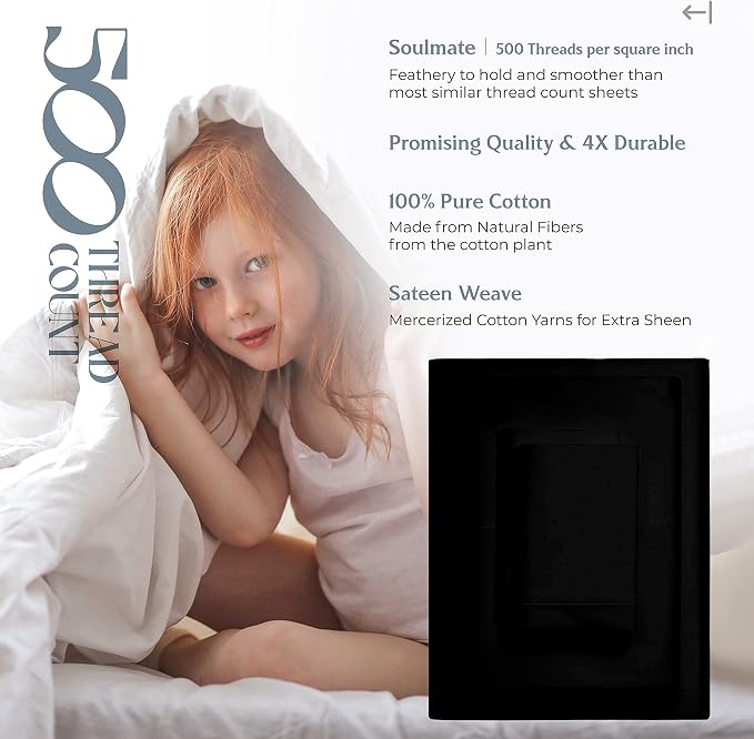 Mayfair Linen 500 Thread Count Twin Cotton Sheets - Image 5