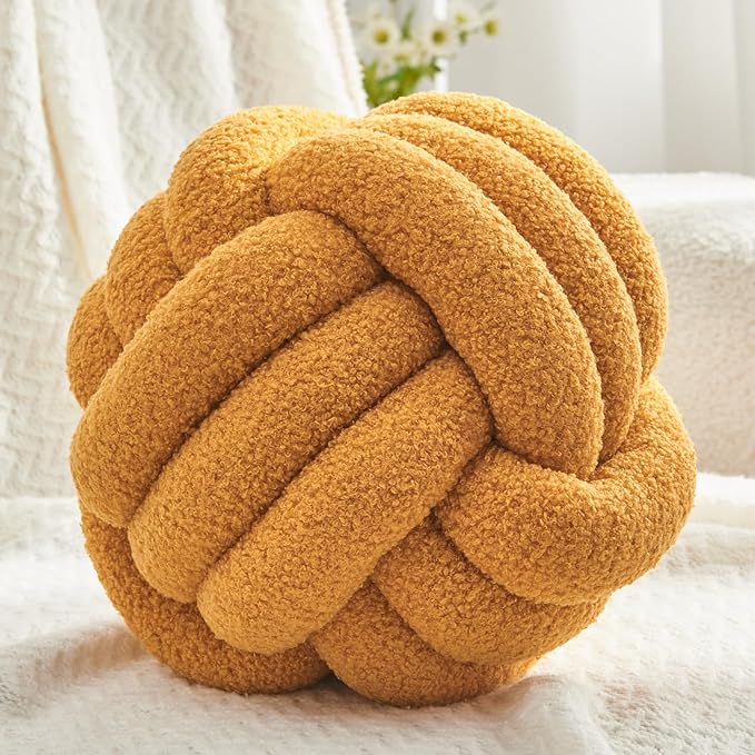 Petrella Knot Pillow Ball Round Throw Pillows Home Decor Cushion Decorative by Petrellatoy