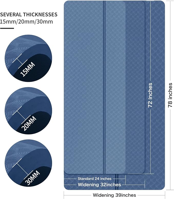 nuveti Large Exercise Mat - 15mm/20mm/30mm Thick Yoga Mat | Workout Mat - Image 3