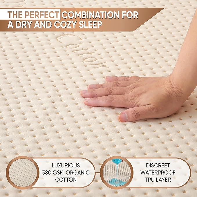 Luxury Waterproof Organic Mattress Protector Twin - Image 3