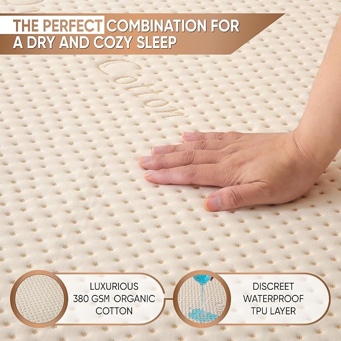Luxury Waterproof Organic Mattress Protector Twin XL - Image 3