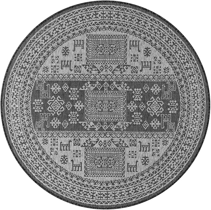 Keen Home Design Terrace Outdoor Round Rug - 8ft Round Washable Indoor/Outdoor - Image 3