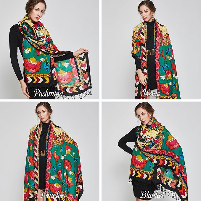 DANA XU 100% Merino Wool Pashmina Shawl - Image 5
