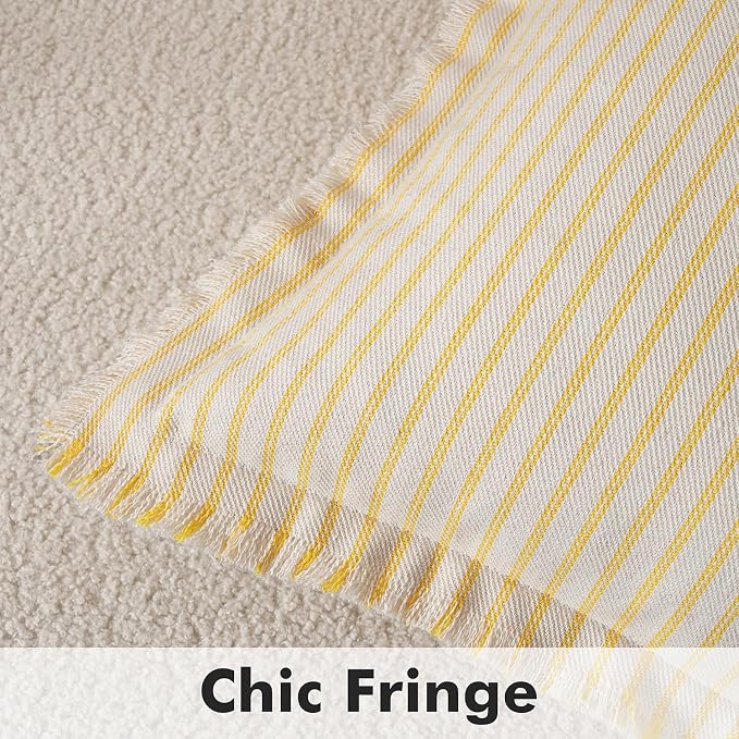 MIULEE Pack of 2 Yellow Pillow Covers 20x20 Inch Striped Farmhouse Couch Throw - Image 2