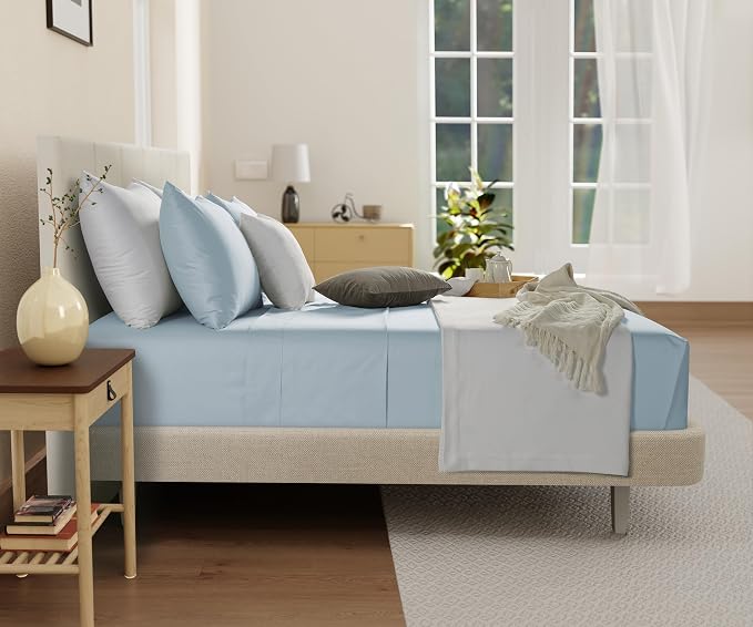 100% Organic Cotton Sheets King Size, 4 Piece Breathable Bed Sheet Set - Image 2