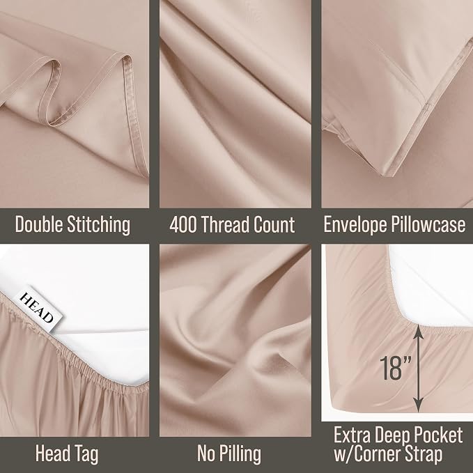 Bella Coterie 6 Piece Luxury Bamboo Viscose Queen Size Sheet Set | 100% - Image 3