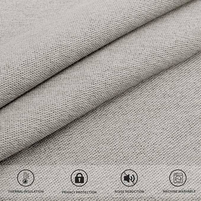 Easy-Going Linen Look Blackout Curtain 42x63 Inch Window Curtain Drapes - Image 7